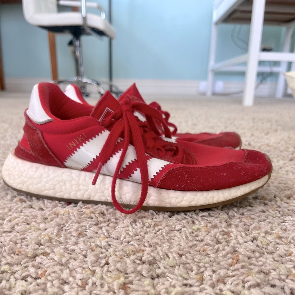 Adidas Iniki runner red and white 7